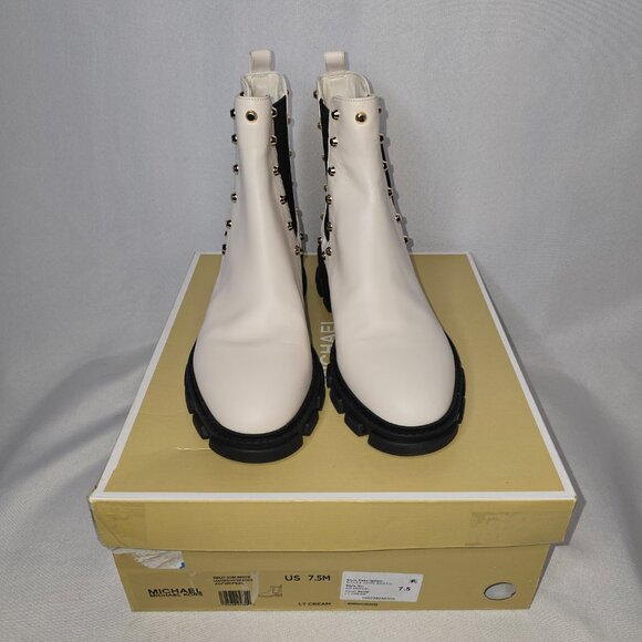 Michael Michael Kors Ridley Gore Bootie in Light Cream, Women's Size 7.5M, NIB - Picture 3 of 7